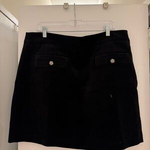 LOFT Classic Black Velvet Skirt